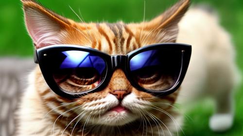 Cute kitty in sunglasses