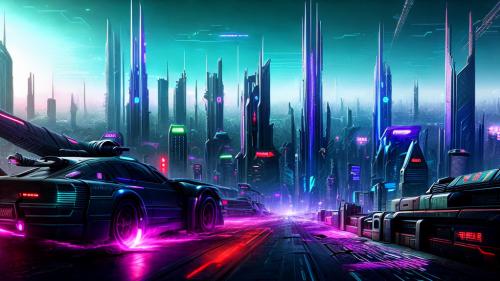 cyberpunk city, futuristic, science fiction, digital art