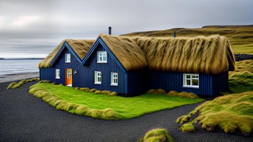 Icelandic seashore turf house