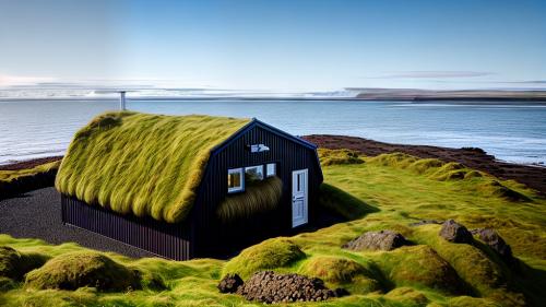 Icelandic seashore turf house