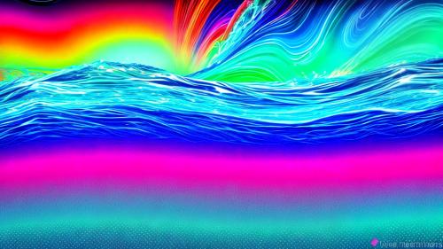 Abstract neon colorful waves