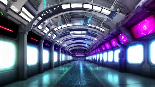 Anime sci-fi girl  trainstation