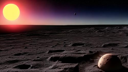 Amazing sunset on the moon. hyperrealistic