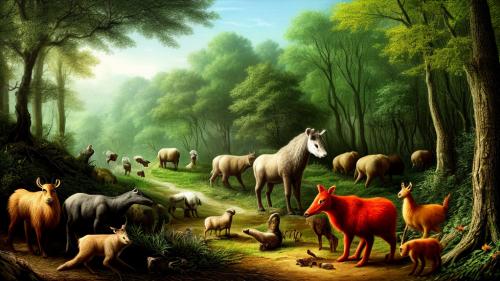 Forest with animals