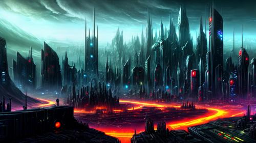 Apocalyptic sci-fi cityscape