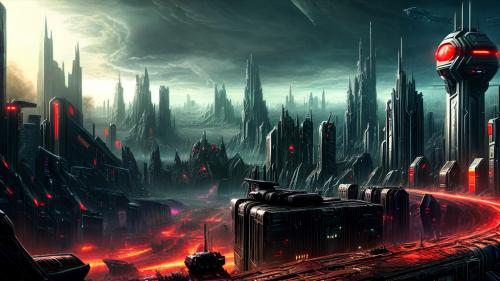 Apocalyptic sci-fi cityscape