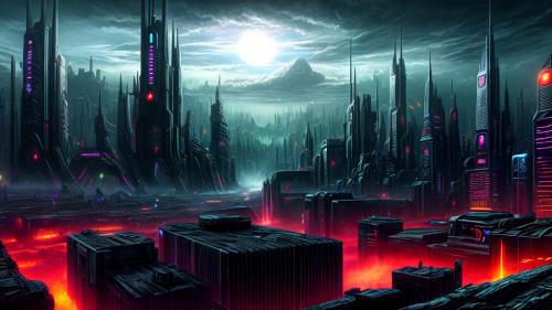 Apocalyptic sci-fi cityscape