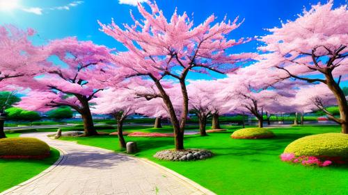 Sakura blossom anime scenery