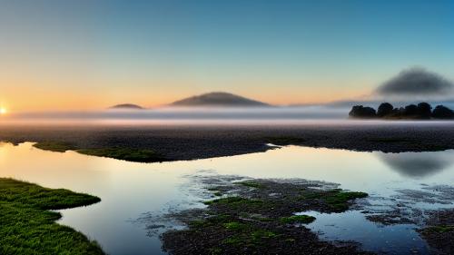 Misty calm scenery