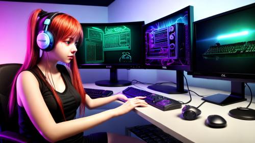 lo-fi gamer girl in front of the pc