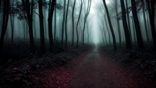 Creepy dark forest