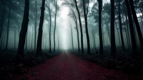 Creepy dark forest