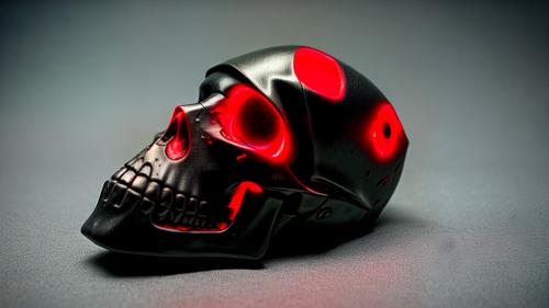 Reaper skull with red glowing eyes