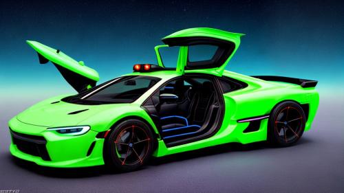 Sci-fi neon car