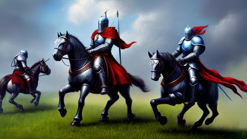 Knight in armor in a battle digital painting