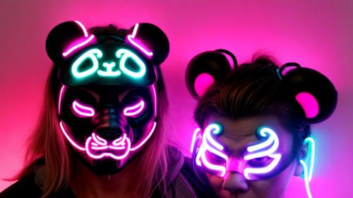 Pandaface neon mask night