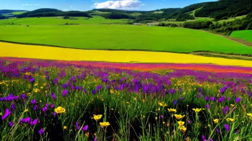 Wildflower field valley sunshine photography