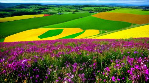 Wildflower field valley sunshine photography