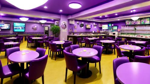 Anime cafe purple anime city