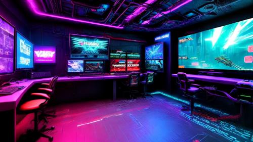 Cyberpunk game room