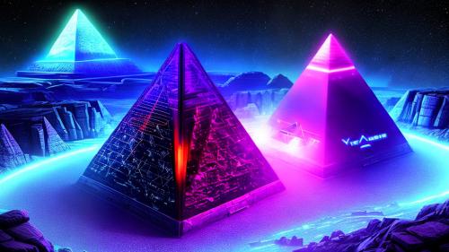 Pyramid night futuristic aliens science fiction purple