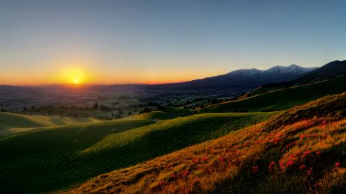 Sunet over the hills.