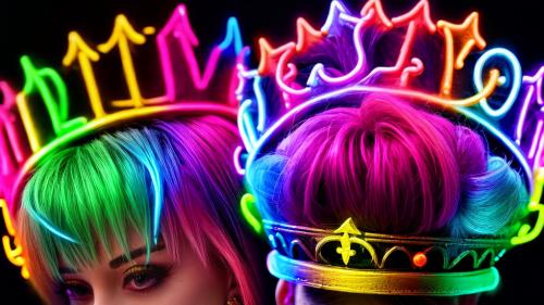 colorful neon crown