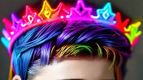 colorful neon crown