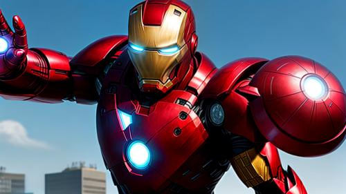 create an iron man style character in a completely realistic scenario where he is facing an enemy