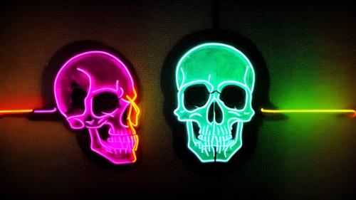 skull neon art