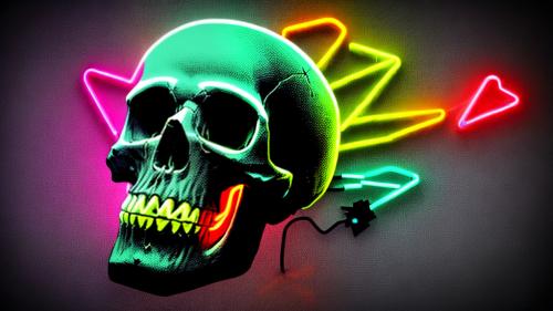 skull neon art