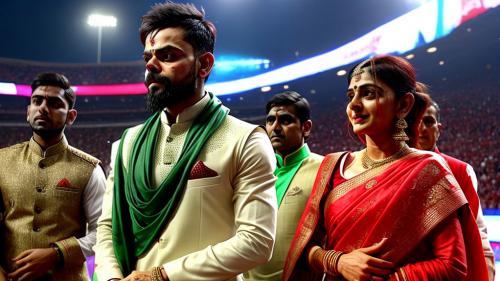 Virat kohli in Sari