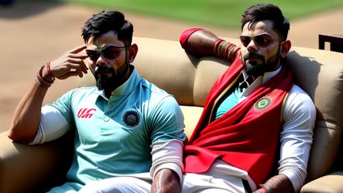 Virat kohli in Sari