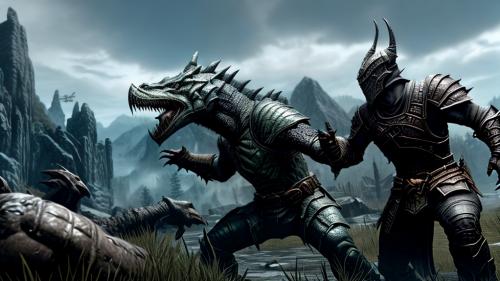 Skyrim dragoborn fighting alduin