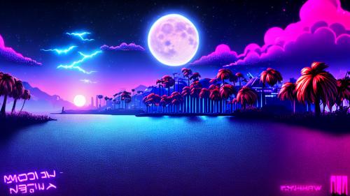 Synthwave moonlight