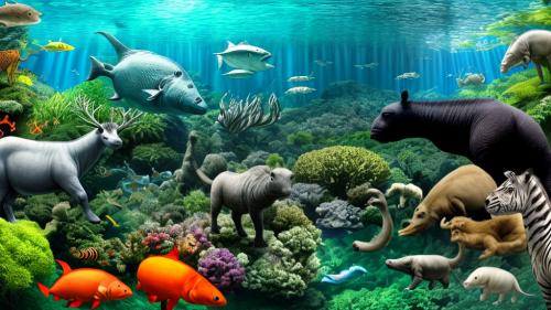 Deep See with a lots of Animals in a Panorama