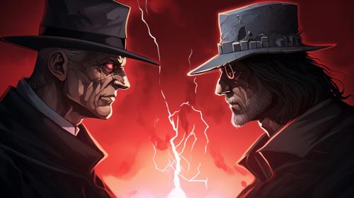 draw Heisenberg fithing versus alucard from castlevania