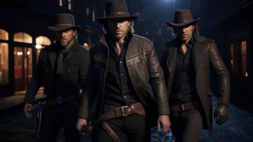 Arthur morgan with leon s kennedy and julius belmont