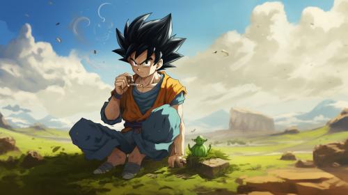 Son Goku smoking a joint with Vegeta