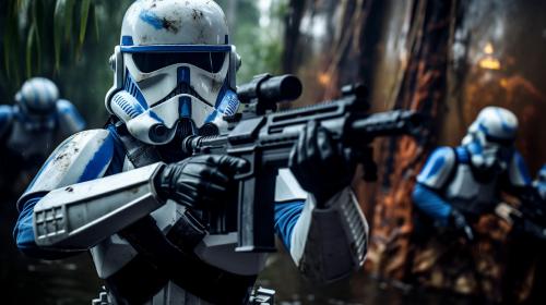 501st clone troopers shooting jedi