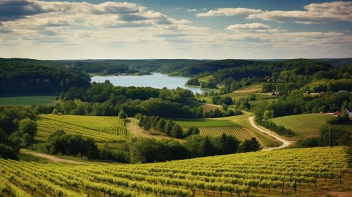 Michigan great lakes summer farm hills