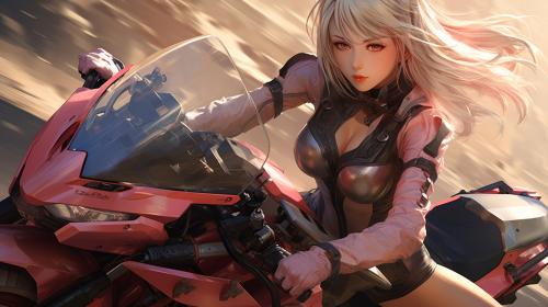 anime girl on motorcycle