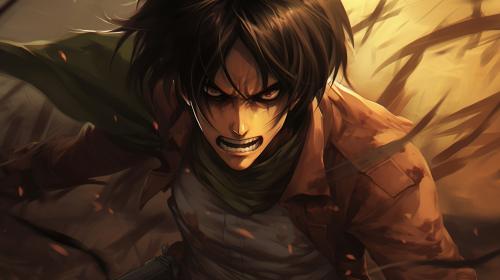 angry Eren Yeagar attack titan anime rumbling attack on titan