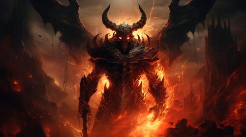 Rapture demons oblivion sword titan bones fire horns lava nightmare