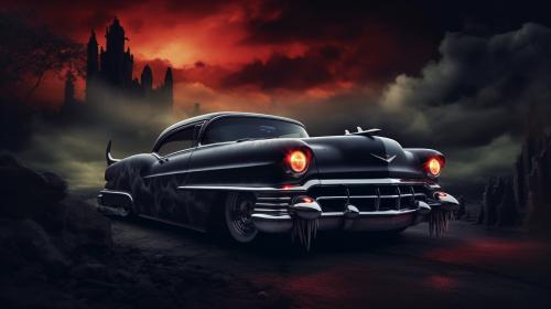 A demon in a classic car