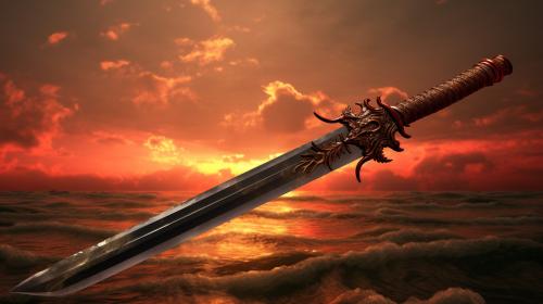 Anime sunrise war peace sword