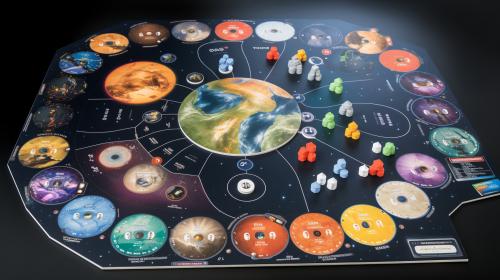 Create a Board Game layout with Earth's  Solar System as it theme with small comet and asteroids that you work together as  a team to return to The Great Scot Mothership of Da Rescuerz  from the year 2044.