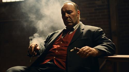 Tony Soprano Smoking with Red from Shawshank redemption