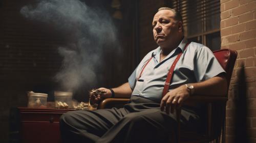 Tony Soprano Smoking with Red from Shawshank redemption