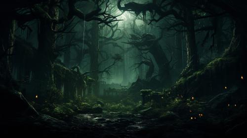 Dark green forest